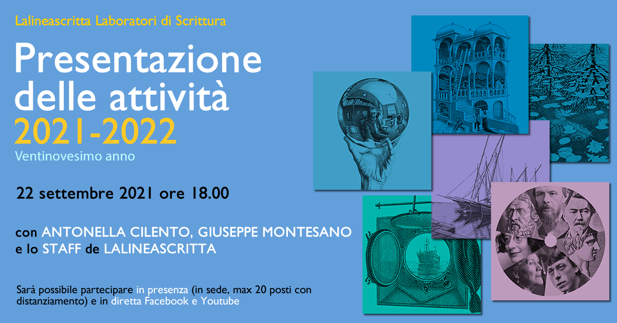 Mercoledì 22 settembre h 18 Lalineascritta Laboratori di Scrittura presenta il suo ventinovesimo anno di corsi, laboratori, lezioni, incontri e master.